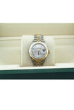 Rolex Datejust 28 Silver Diamond Dial Fluted Yellow Gold Two Tone Jubilee Ladies Watch 279173