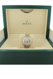 Rolex Datejust 28 Silver Diamond Dial Fluted Yellow Gold Two Tone Jubilee Ladies Watch 279173