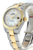 Rolex Datejust 28 Mother Of Pearl 9 Diamonds Set In Star Dial Fluted Yellow Gold Two Tone Ladies