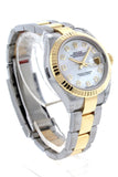 Rolex Datejust 28 Mother Of Pearl 9 Diamonds Set In Star Dial Fluted Yellow Gold Two Tone Ladies