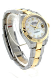 Rolex Datejust 28 Mother Of Pearl 9 Diamonds Set In Star Dial Fluted Yellow Gold Two Tone Ladies