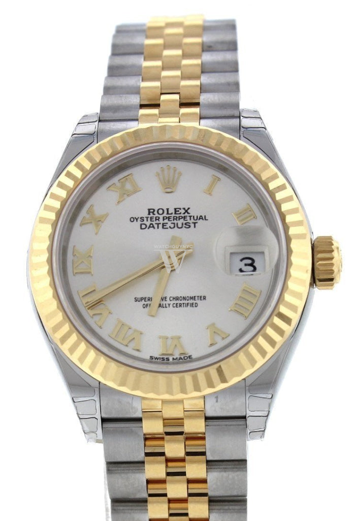 Rolex Lady Datejust 28 Silver Dial Steel And 18K Yellow Gold Jubilee Ladies Watch 279173