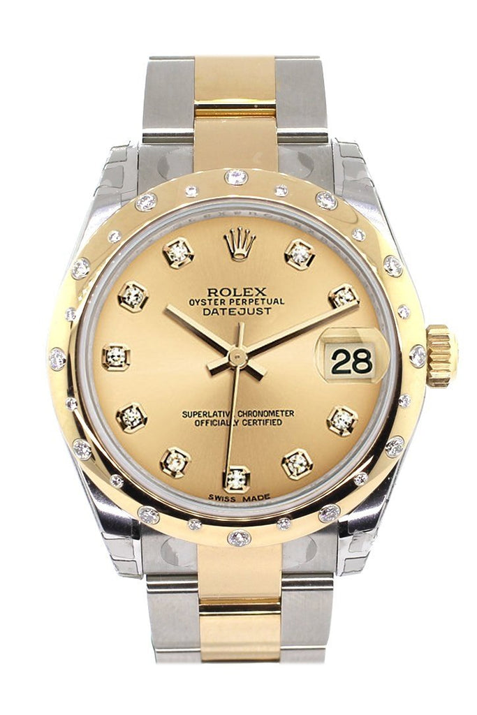 Rolex Datejust 31 Champagne Diamond Dial Bezel 18K Gold Two Tone Ladies 178343 / None Watch