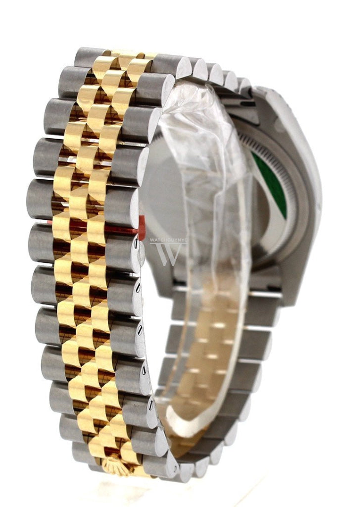 Rolex Datejust 36 Silver Diamond Dial Fluted 18K Gold Two Tone Jubilee Watch 116233