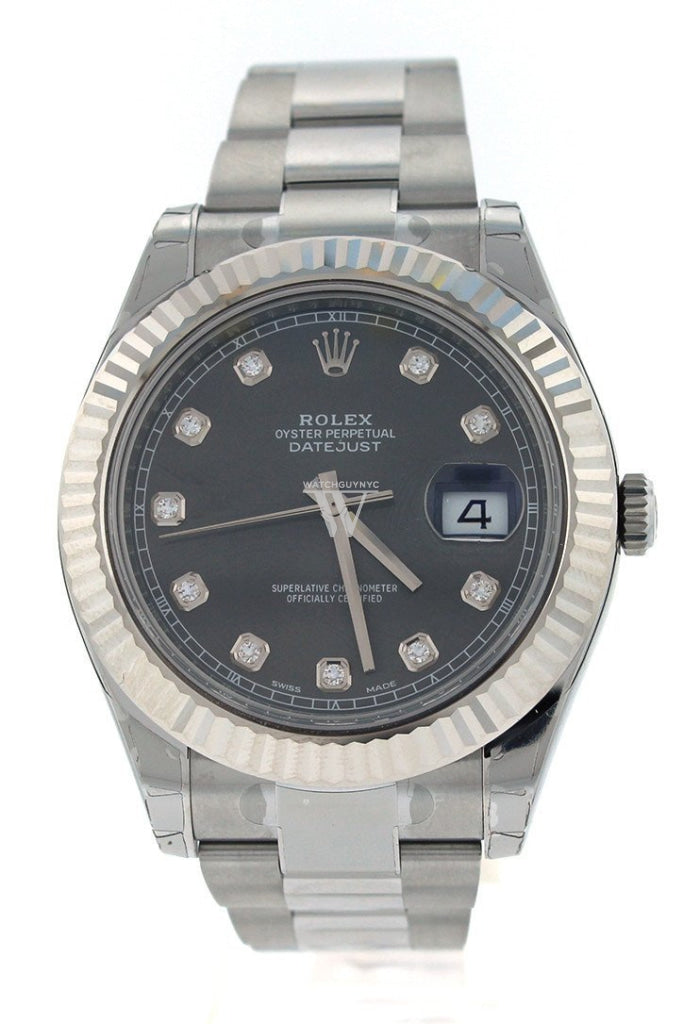 Datejust 41 deals rhodium diamond dial