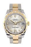 Rolex Datejust 31 Silver Roman Large Vi Diamond Dial Bezel 18K Gold Two Tone Ladies 178343 / None