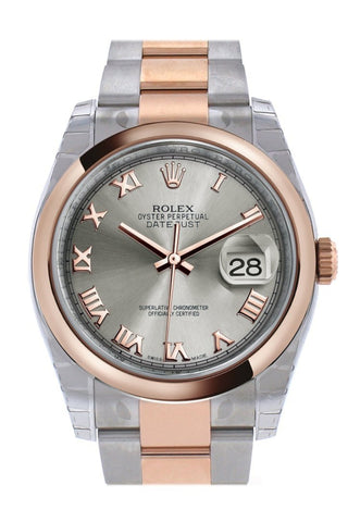 Rolex Datejust 36 Steel Roman Dialsteel And 18K Rose Gold Oyster Watch 116201 / None