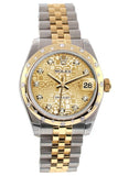 Rolex Datejust 31 Champagne Jubilee Diamond Dial Bezel 18K Gold Two Tone Ladies 178343 Watch