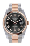 Rolex Datejust 36 Black Arab DialSteel and 18k Rose Gold Oyster Watch 116201