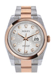 Rolex Datejust 36 Silver Jubilee design set with diamonds Dial Steel and 18k Rose Gold Oyster Watch 116201