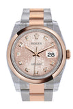 Rolex Datejust 36 Pink Jubilee design set with diamonds DialSteel and 18k Rose Gold Oyster Watch 116201