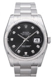 Rolex Datejust 36 Black Diamond Dial Steel and 18k Gold Unisex Watch 116234