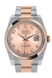 Rolex Datejust 36 Pink set with diamonds DialSteel and 18k Rose Gold Oyster Watch 116201