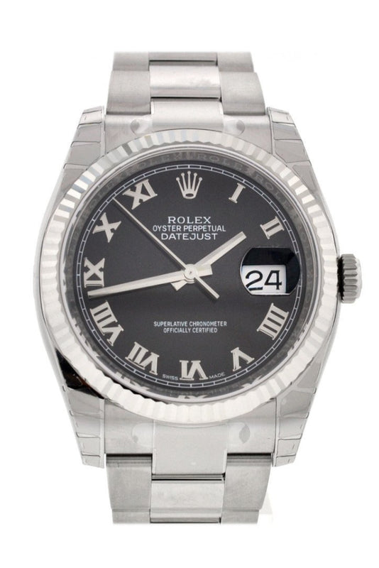Rolex datejust black face roman numerals store
