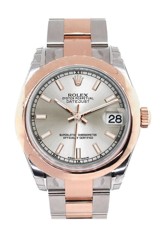 Rolex Datejust 31 Silver Dial 18K Rose Gold Two Tone Ladies Watch 178241 / None