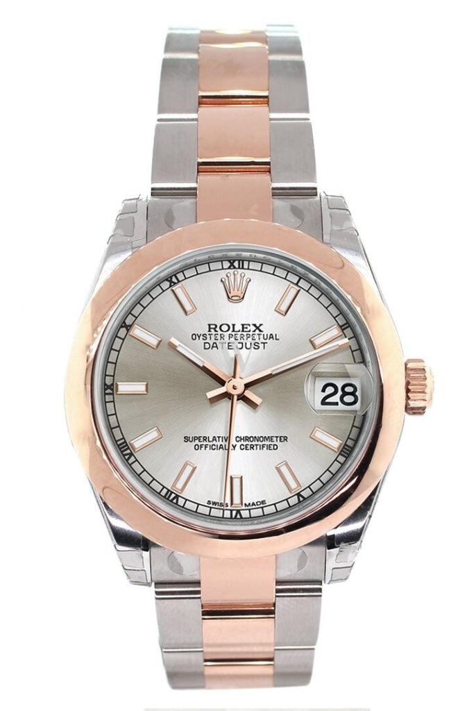 Rolex Datejust 31 Silver Dial 18K Rose Gold Two Tone Ladies Watch 178241
