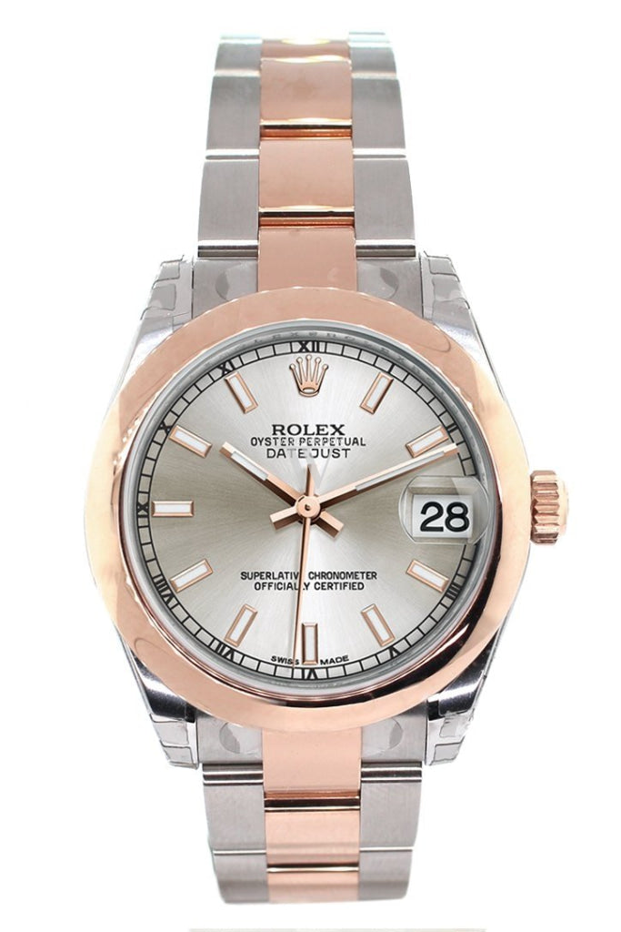Rolex Datejust 31 Silver Dial 18K Rose Gold Two Tone Ladies Watch 178241