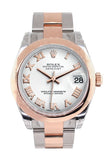 Rolex Datejust 31 White Roman Dial 18K Rose Gold Two Tone Ladies Watch 178241 / None