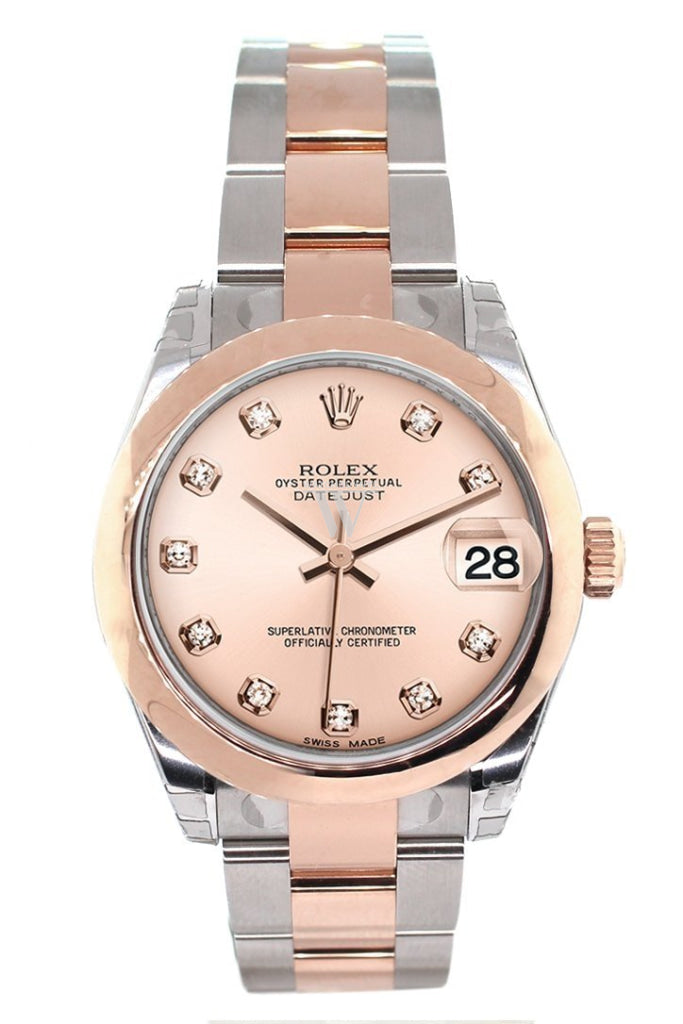 Rolex Datejust 31 Pink Diamond Dial 18K Rose Gold Two Tone Ladies Watch 178241
