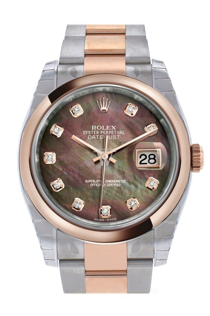 Rolex datejust 36 black mother of pearl new arrivals