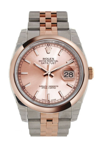 Rolex Datejust 36 Pink Dial Steel And 18K Rose Gold Jubilee Watch 116201 / None
