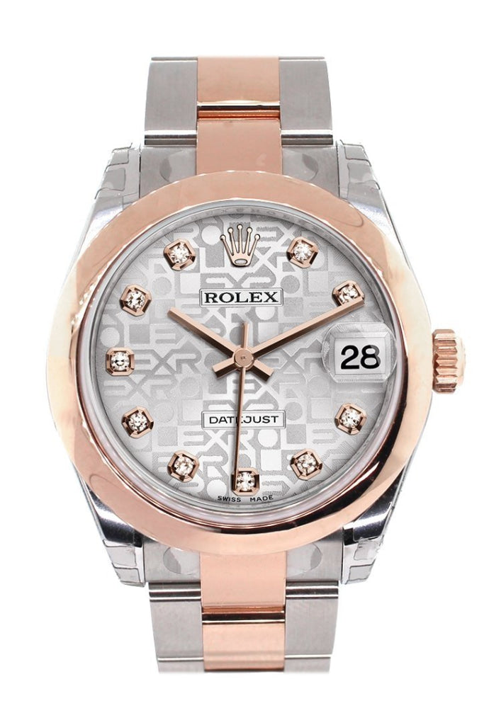 Rolex Datejust 31 Silver Jubilee Diamond Dial 18K Rose Gold Two Tone Ladies Watch 178241 / None