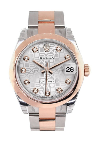 Rolex Datejust 31 Silver Jubilee Diamond Dial 18K Rose Gold Two Tone Ladies Watch 178241 / None