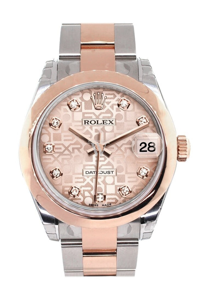 Rolex Datejust 31 Pink Jubilee Diamond Dial 18K Rose Gold Two Tone Ladies Watch 178241 / None