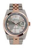 Rolex Datejust 36 Steel Roman Dial Steel and 18k Rose Gold Jubilee Watch 116201