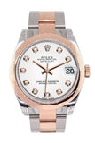 Rolex Datejust 31 White Diamond Dial 18K Rose Gold Two Tone Ladies Watch 178241 / None