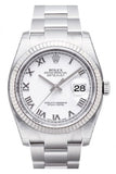 Rolex Datejust 36 White Roman Dial Steel And 18K Gold Unisex Watch 116234