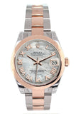 Rolex Datejust 31 White Mother Of Pearl Roman Dial 18K Rose Gold Two Tone Ladies Watch 178241