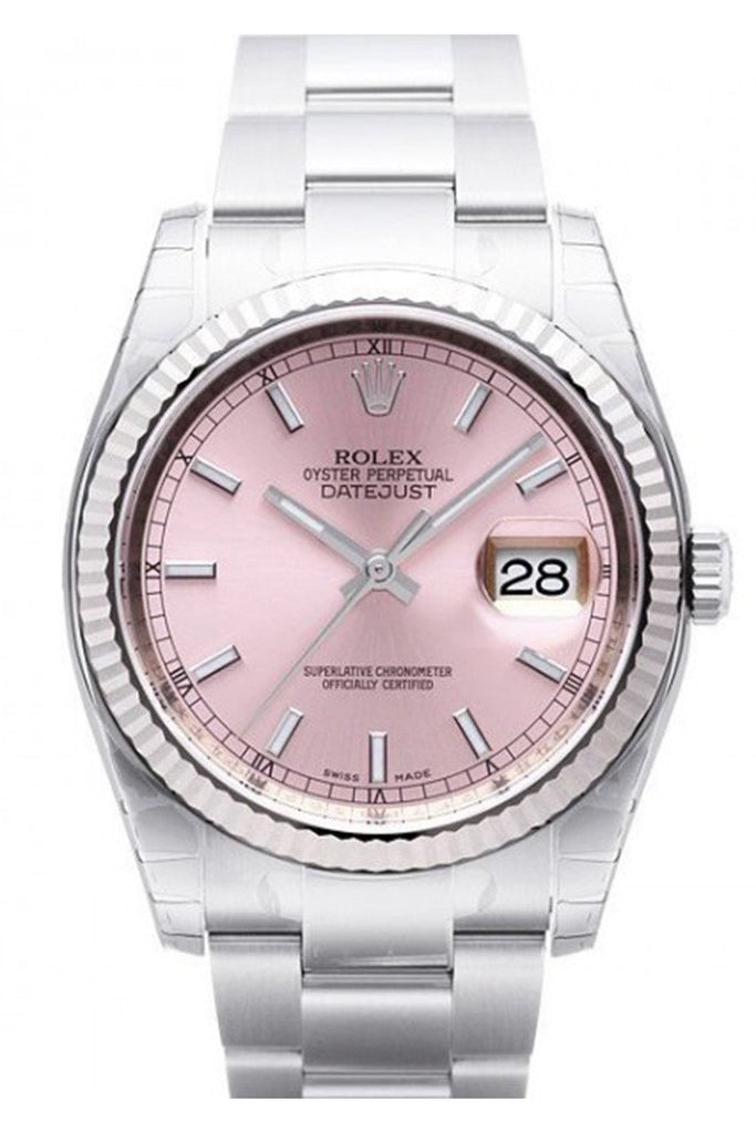 Rolex Datejust 36 Pink Dial Steel And 18K Gold Ladies Watch 116234