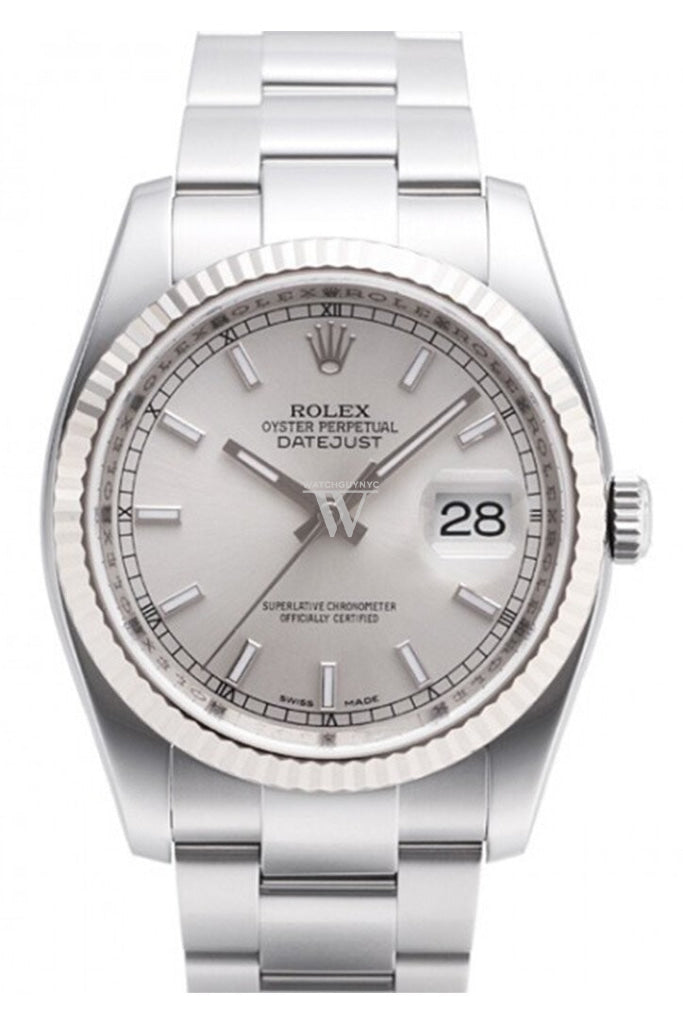 Rolex Datejust 36 Silver Dial Steel And 18K Gold Mens Watch 116234