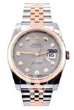 Rolex Datejust 36 Steel Set With Diamonds Dial Fluted And 18K Rose Gold Jubilee Watch 116231 / None