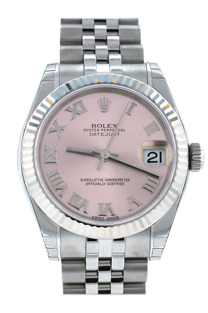 Rolex Datejust 31 Pink Dial 18k White Gold Bezel 178274 WatchGuyNYC