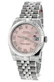 Rolex Datejust 31 Pink Dial White Gold Fluted Bezel Jubilee Ladies Watch 178274
