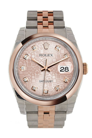 Rolex Datejust 36 Pink Jubilee Design Set With Diamonds Dial Steel And 18K Rose Gold Watch 116201