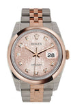 Rolex Datejust 36 Pink Jubilee design set with diamonds Dial Steel and 18k Rose Gold Jubilee Watch 116201