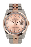 Rolex Datejust 36 Pink set with diamonds Dial Steel and 18k Rose Gold Jubilee Watch 116201
