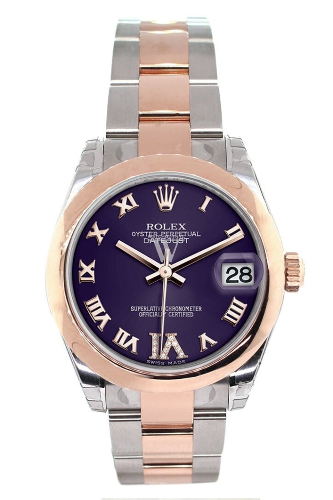 Rolex 178241 Datejust 31 Purple Roman Large VI set with Diamond Dial Ladies WatchGuyNYC