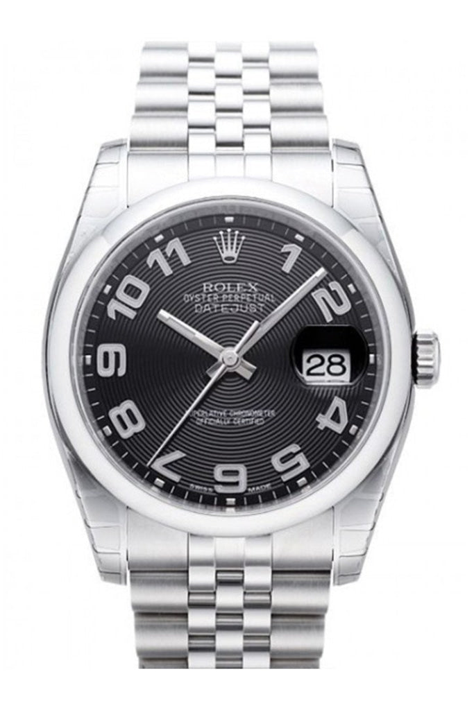 ROLEX 116200 Datejust 36 Black Concentric Mens Watch WatchGuyNYC