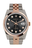 Rolex Datejust 36 Black Jubilee Design Set With Diamonds Dial Steel And 18K Rose Gold Watch 116201 /