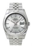 Rolex Datejust 36 Silver Index Dial Jubilee Bracelet Mens Watch 116200 / None