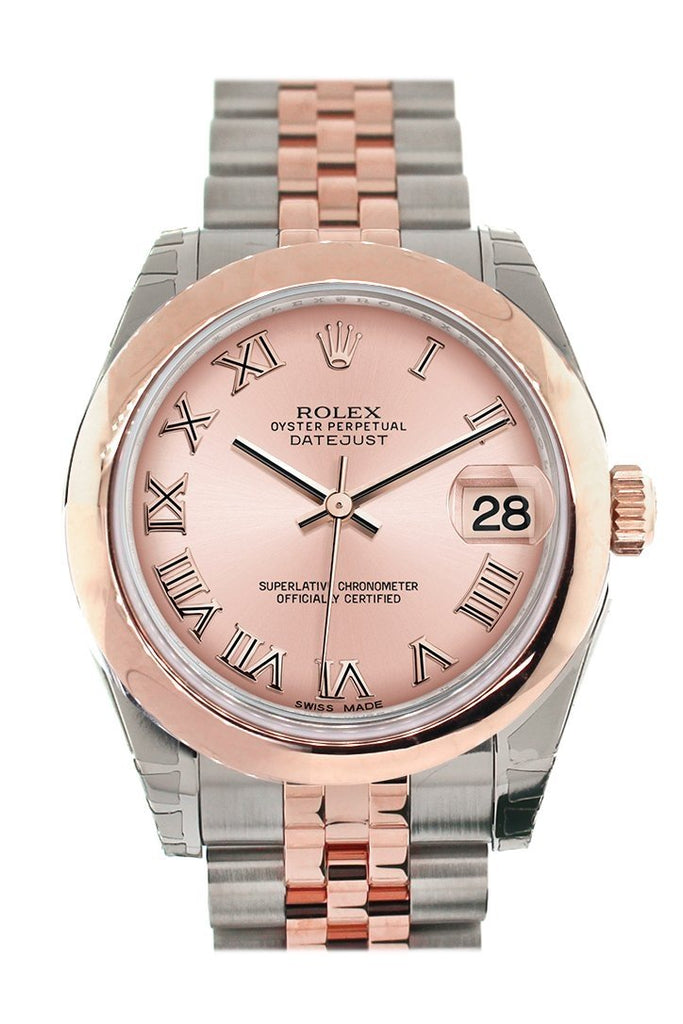 Rolex Datejust 31 Pink Roman Dial 18K Rose Gold Two Tone Jubilee Ladies Watch 178241 / None