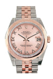 Rolex Datejust 31 Pink Roman Dial 18K Rose Gold Two Tone Jubilee Ladies Watch 178241