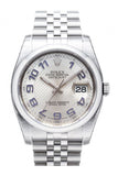 Rolex Datejust 36 Silver Dial Stainless Steel Jubilee Mens Watch 116200 / None