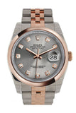 Rolex Datejust 36 Steel set with diamonds Dial Steel and 18k Rose Gold Jubilee Watch 116201
