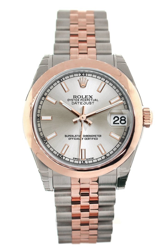 Rolex Datejust 31 Silver Dial 18K Rose Gold Two Tone Jubilee Ladies Watch 178241