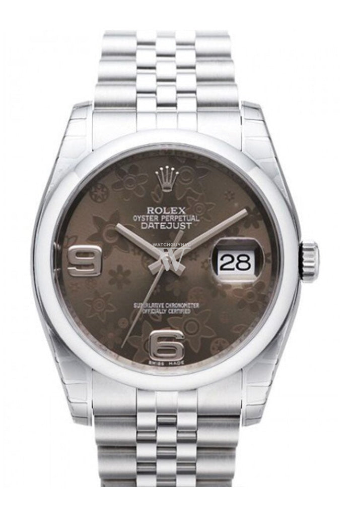 Rolex Datejust 36 Bronze Floral Stainless Steel Automatic Ladies Watch 116200 / None